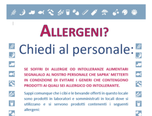 Cartello Allergeni
