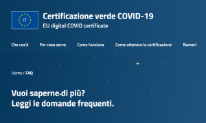 FAQ GOVERNO su Certificazione verde COVID-19