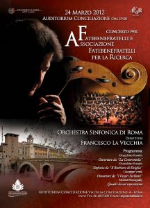 FATEBENEFRATELLI ORGANIZZA CONCERTO PER FINANZIARE BORSE DI STUDIO PER GIOVANI RICERCATORI