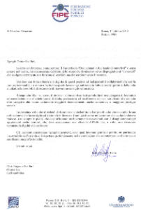 ARTICOLO SU REPUBBLICA “DUE CAIMANI E DUE BANDE DI CAMERIERI” – LETTERA INVIATA DAL DIRETTORE GENERALE FIPE A SCALFARI