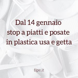 Dal 14 gennaio stop a piatti e posate in plastica usa e getta