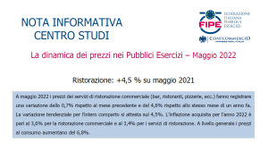 Ristorazione: +4,5 % su maggio 2021