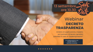 WEBINAR – Decreto trasparenza