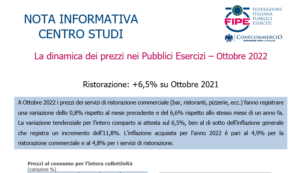 Ristorazione: +6,5% su Ottobre 2021