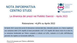 Ristorazione: +6,8% su Aprile 2022