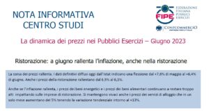 Ristorazione: +6,3% su Giugno 2022