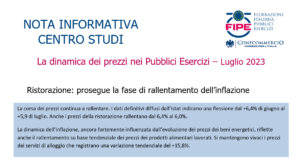 Ristorazione: prosegue la fase di rallentamento dell’inflazione