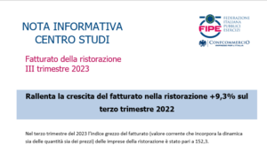 Rallenta la crescita del fatturato nella ristorazione +9,3% sul terzo trimestre 2022