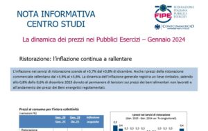 Ristorazione: l’inflazione continua a rallentare