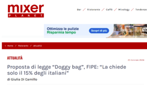 Proposta di legge “Doggy bag”, FIPE: “La chiede solo il 15% degli italiani”