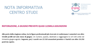Ristorazione, a giugno previste quasi 122mila assunzioni