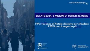 Estate 2024, 3 milioni di turisti in meno | FIPE: Vacanze di Natale decisive per chiudere il 2024 con il segno più