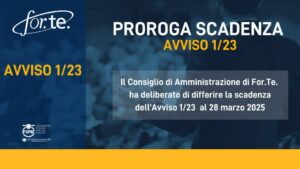 For.Te.: proroga scadenza avviso 1/23