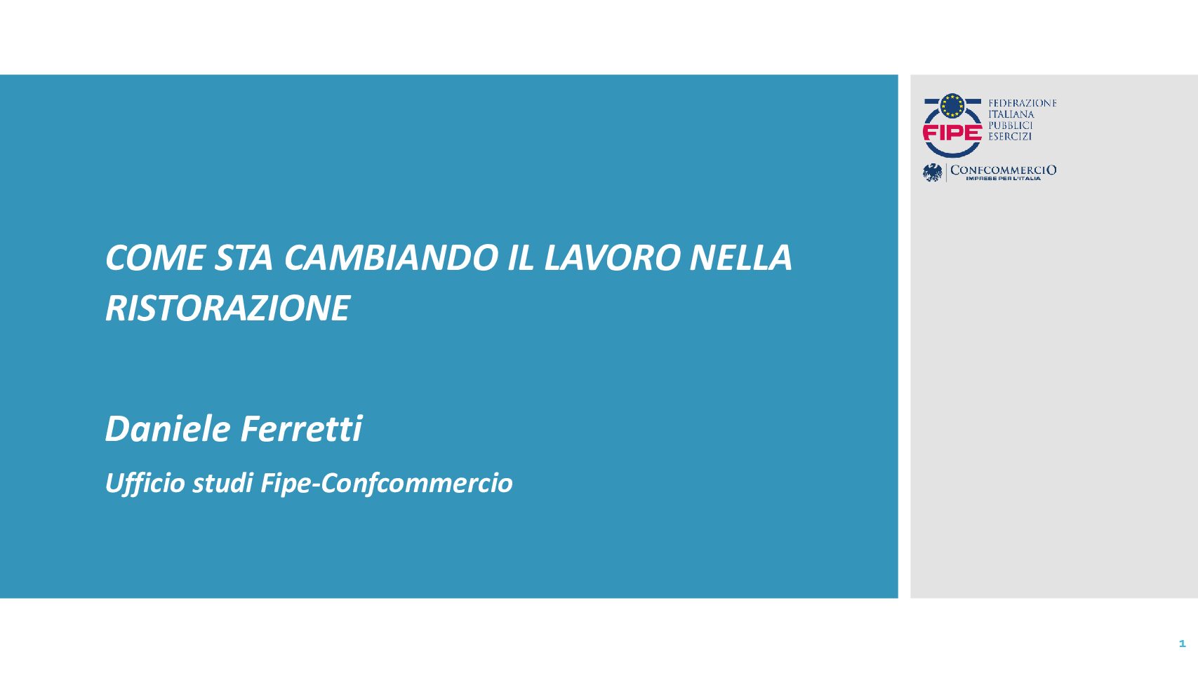 Webinar FIPE – “Come sta cambiando il lavoro”