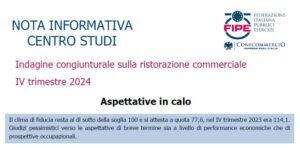 Indagine congiunturale sulla ristorazione commerciale IV trimestre 2024